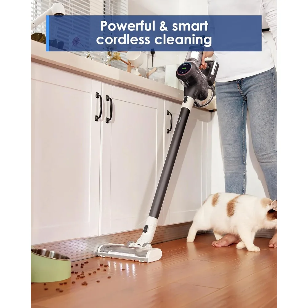 

Cordless Vacuum Cleaner, Smart Stick Handheld Cleaner Strong Suction & Lightweight,Cordless Handheld Vacuum Deep Clean Hair,Grey