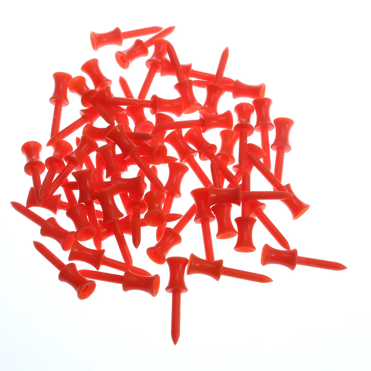 

50pcs 48Mm Castle Tees Orange Plastic Tees Durable Lightweight Golf Ball Pegs For Height Easy Carry Golf