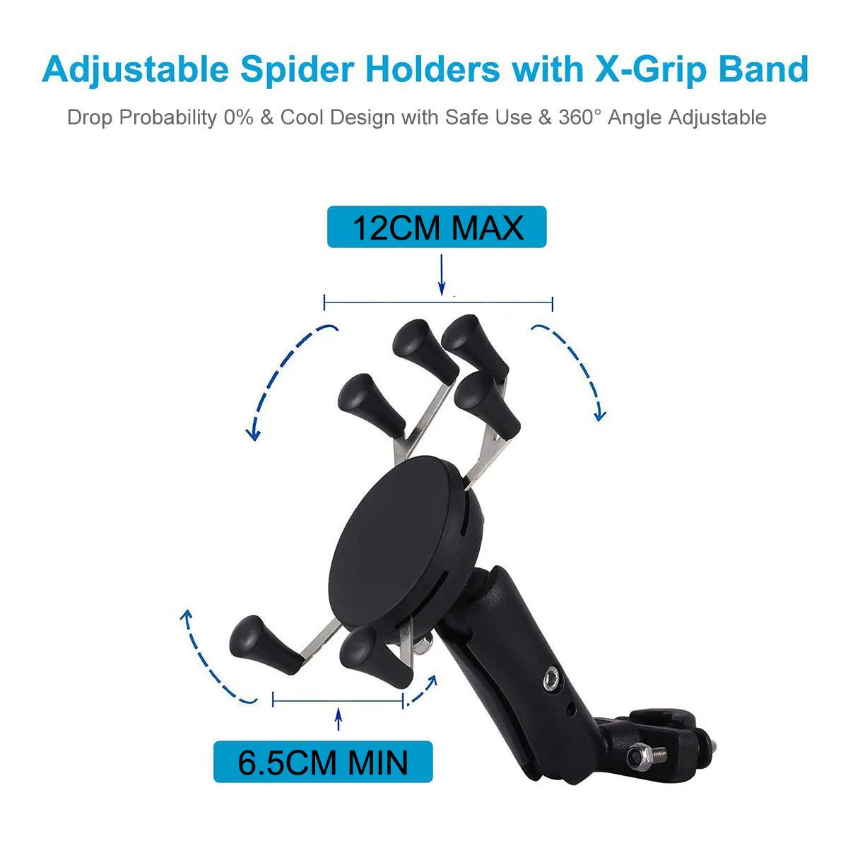 Univerola Motorcycle Handlebar Bike Phone Mount Holder Support Bicycle With Silicone Band  For Gopro Smartphone GPS Holder