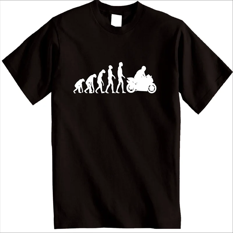 T-Shirt Moto Evolution, cadeau amusant pour motard, Superbike, en pur coton, col rond, manches courtes, décontracté