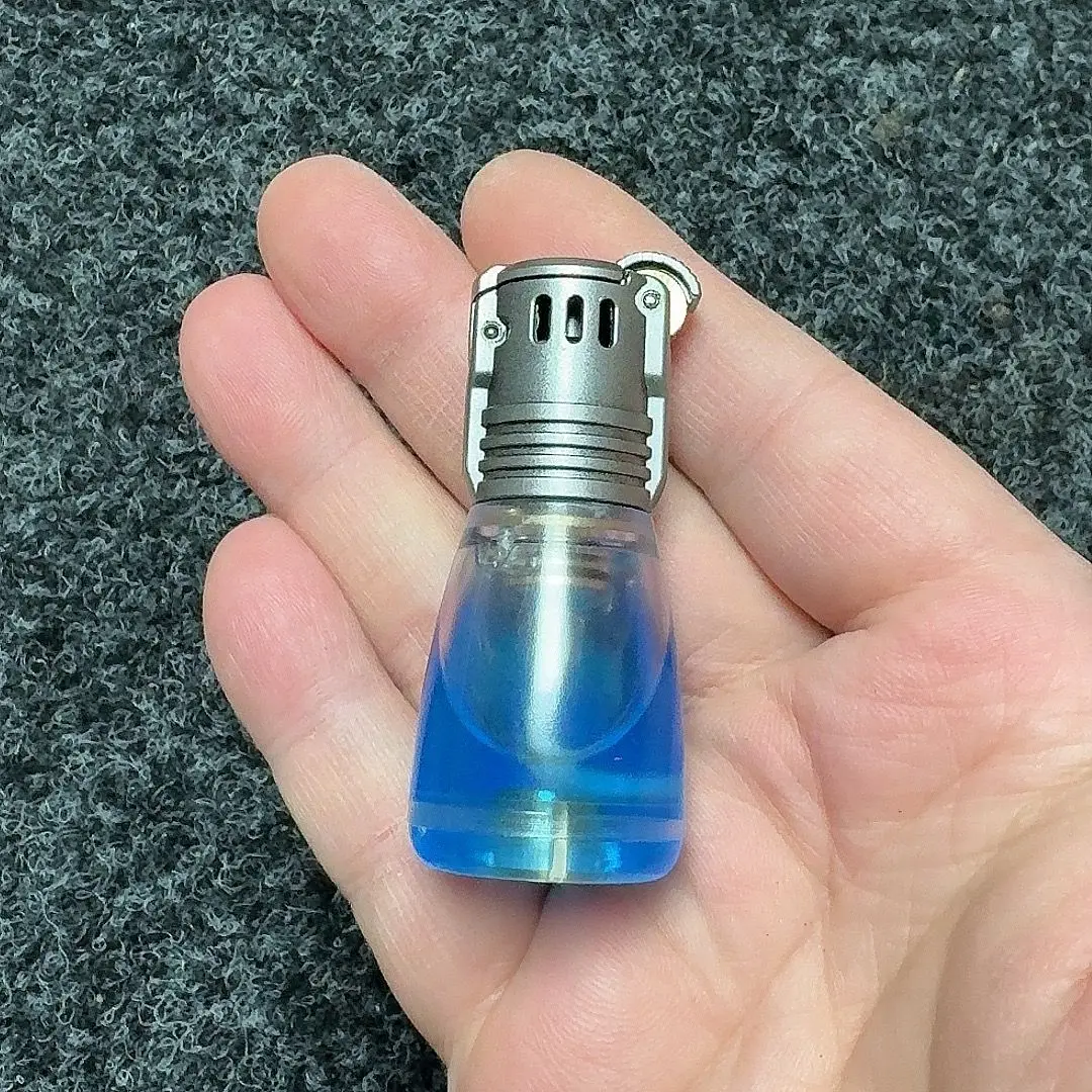 New transparent oil tank grinding wheel fuel lighter, mini portable lighter, cigarette accessories, men's gift