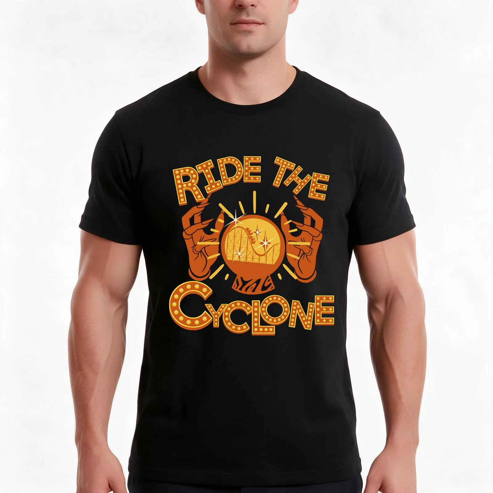 Montez le cyclone essentiel T-Shirt, Summer Casual Cotton Tee, Oversized Streetwear Tops, Vintage Graphic Print, 100% Cotton