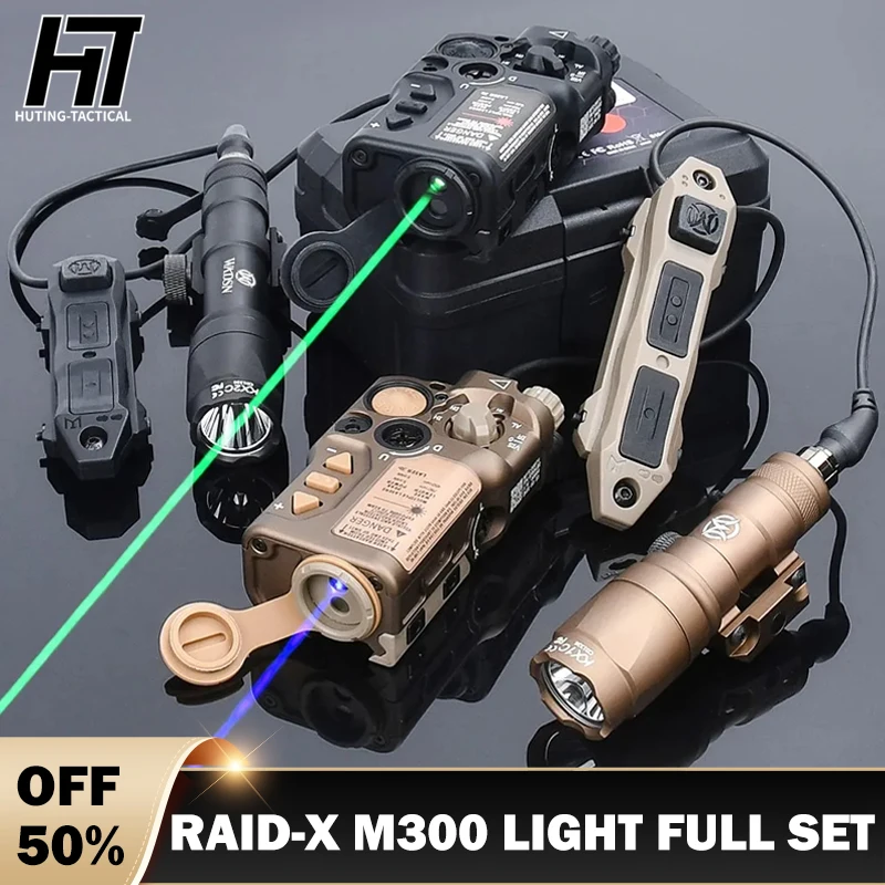 

Metal Airsoft RAID-X Indicator Wadsn M300A Flashlight Hunting Red Green Blue IR Sight RAID Laser Dual Function Pressure Switch