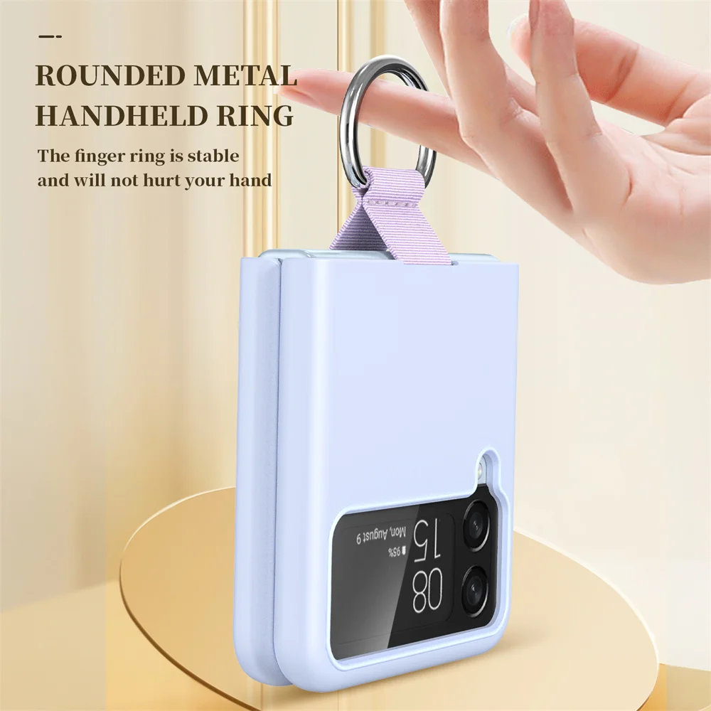 Luxury Matte PC Armor Finger Ring Grip Case For Samsung Galaxy Z Flip 7 ZFlip 6 5 4 3 Zflip6  Zflip5 Zflip4 Zflip3 Candy Funda