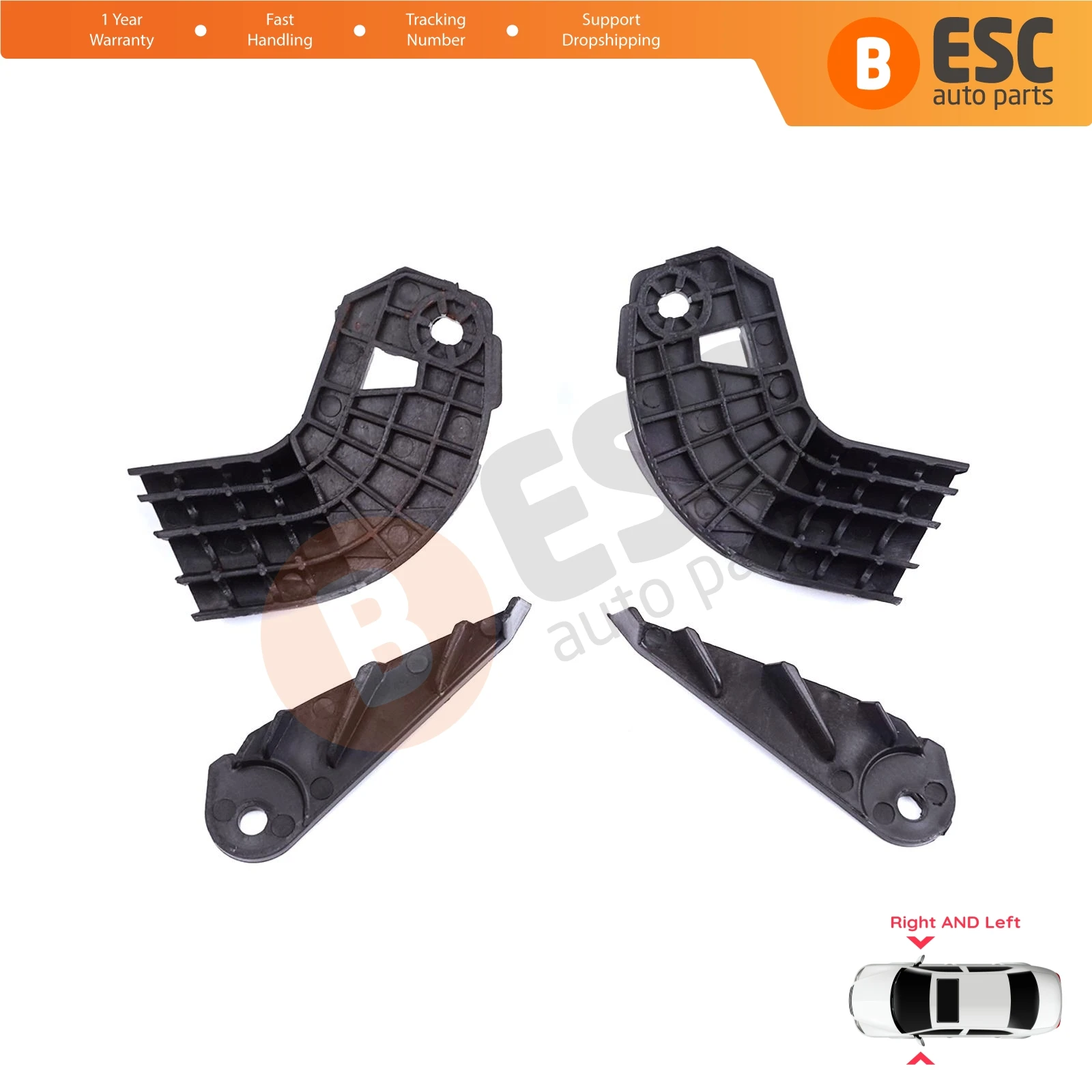 EHL579 Headlight Holder Mount Repair Bracket Tab Set Left Right Side for Ford Transit Tourneo Custom MK1 V362 2018-2024