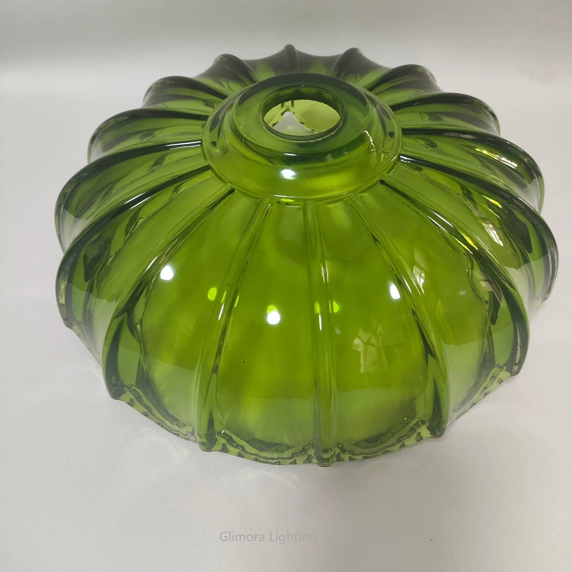 Green Creative Lampshade for Dining Room, Minimalist DIY Lamp Cover for Bedroom, Artisan Glass Shade for Table Lamp Home Decor