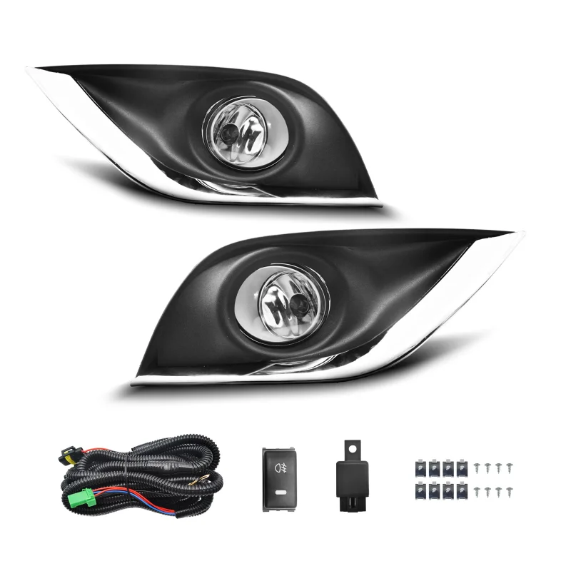 For Nissan Sunny / Almera / Versa 2014 2015 2016 Car Fog Lamp Assembly Front Bumper Driving Halogen Fog Lamp w/ Cover Accessory