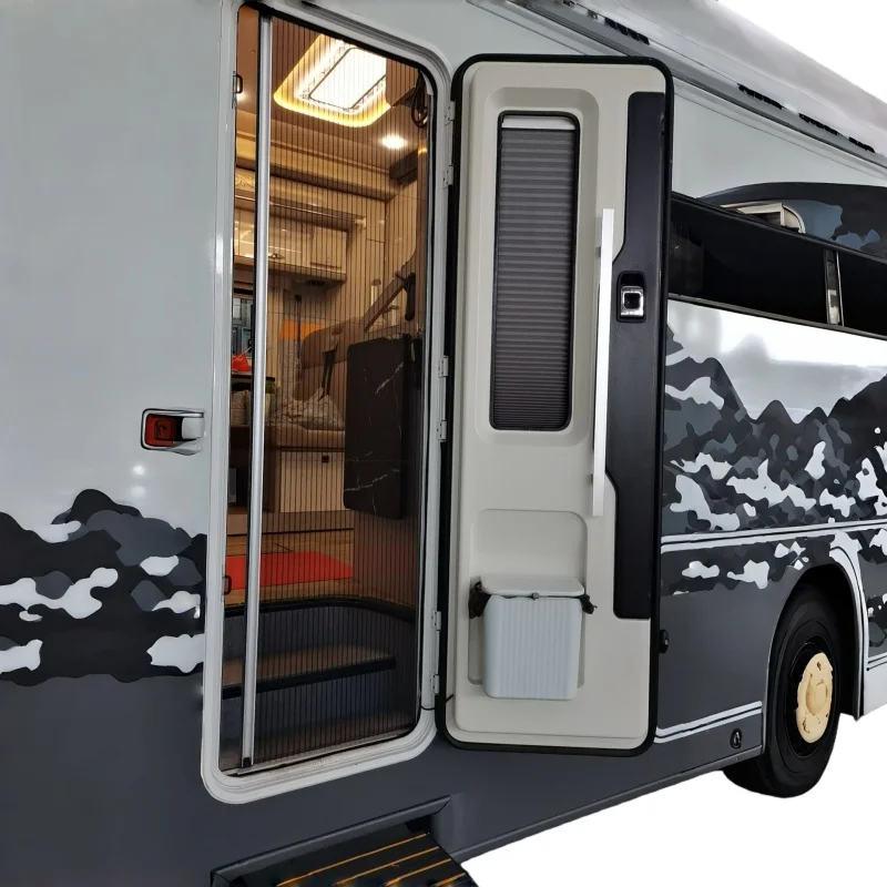 Factory Price Euro RV Doors Aluminum Profile Right Opening Double-point Door Lock Camper Trailer Entrance Doors with Blind