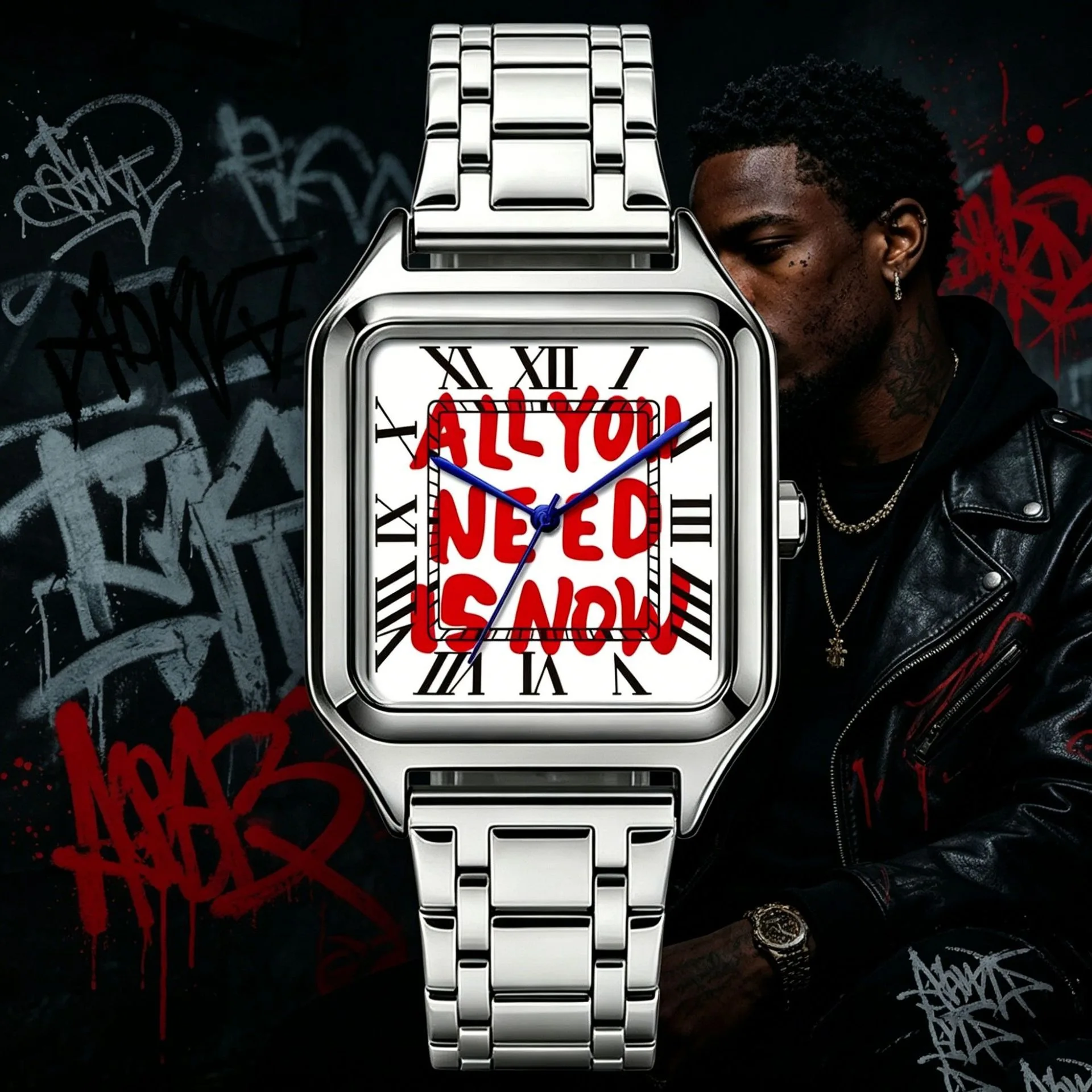 Original Classic Design Graffiti Writing Innovative Quartz Watch Men Steel Watches Men Personalize Business High Quality Clcok