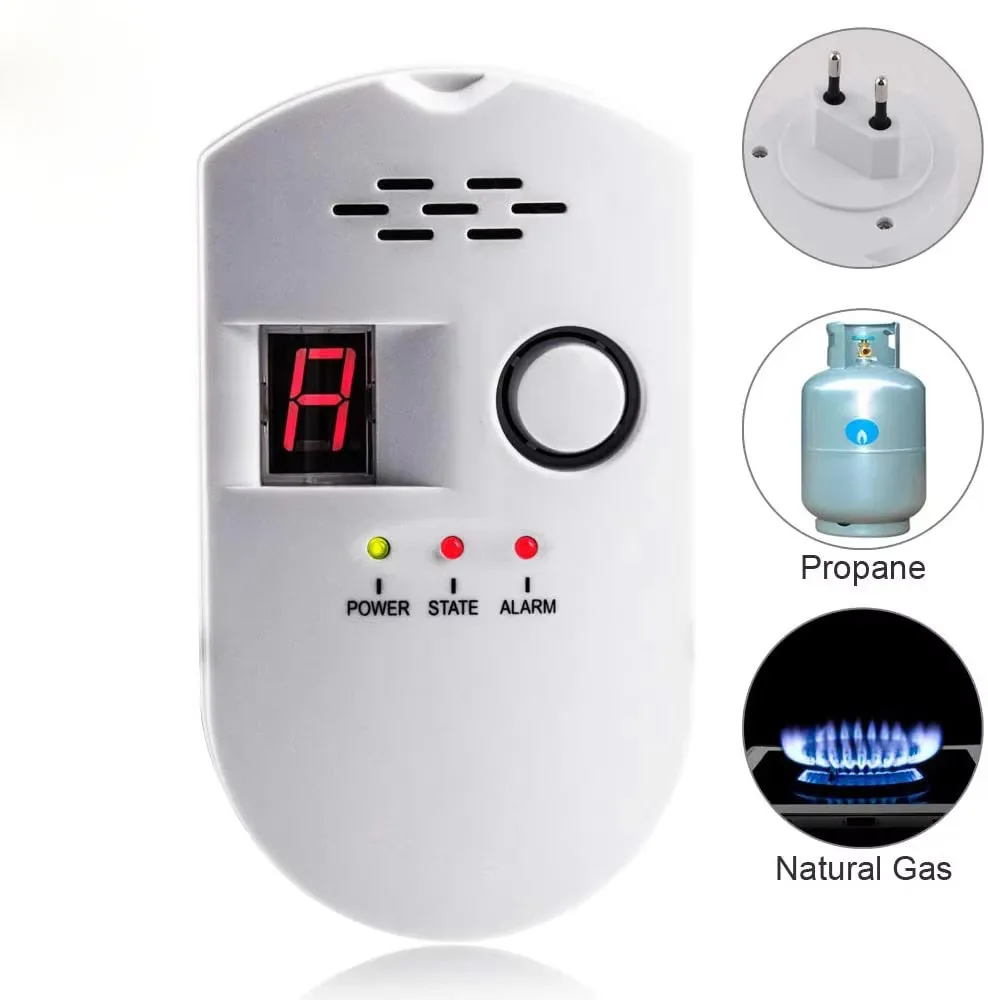 Wireless GAS Detector Natural Leak Combustible Monitor for Home safety protection Gas Detector For Home Alarm System(EU Plug)