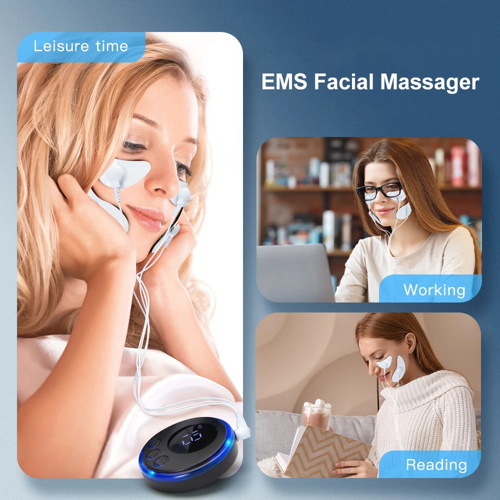 EMS Facial Lifting Massager Microcurrent Neck Eyes Muscle Stimulator Electronic Pulse Face Skin Tightening Anti-Wrinkle Device