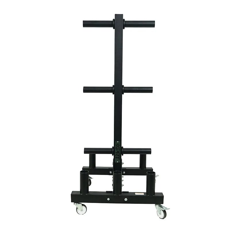 Modern Fitness Gym Equipment Foldable Iron And Steel Weight Plate Rack Bumper Bar Rack For Bodybuilding Storage Solution