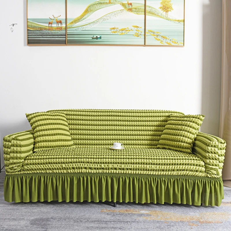 1/2/3/4 플라잉 시트 시어서커 ​​거실 소파 커버 탄성 소파 커버 탄성 솔리드 두께 탄성 소파 커버