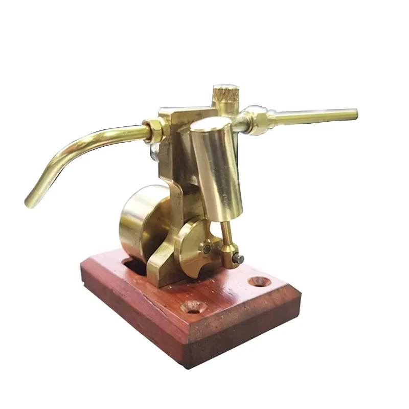 MINI Brass Steam Engine Model Mini Single Cylinder Swing Steam Engine Model RC Engine Model with Wooden Base Toys