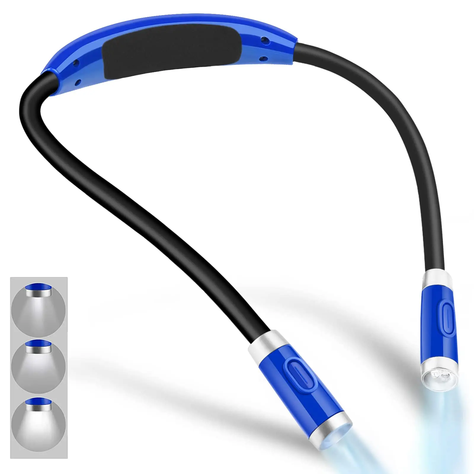

Hands-Free Rechargeable Neck Reading Light - Adjustable Brightness & Comfortable Silicone for Crafts & Bed