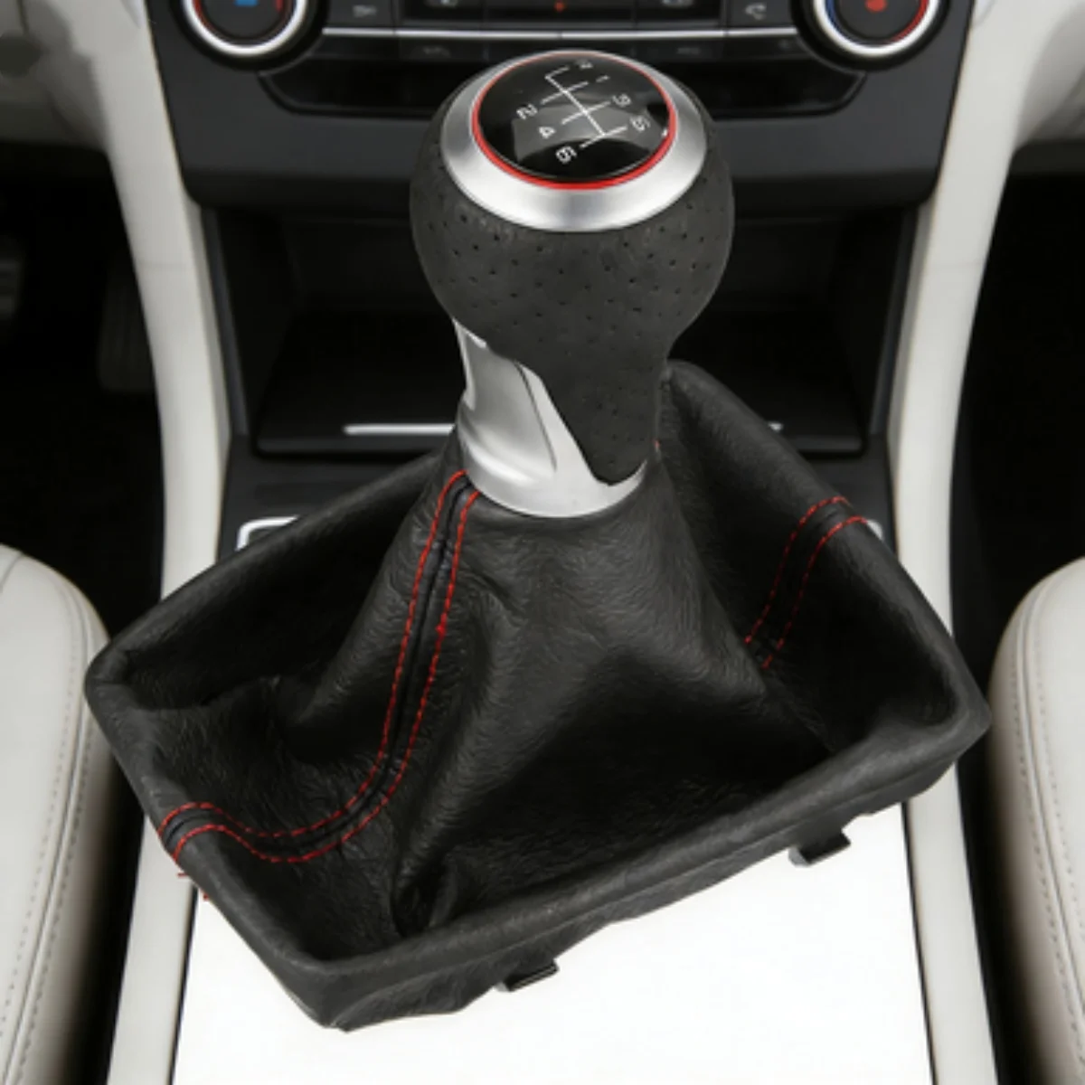

For Audi A4 B6 B7 2000-2008 Car Manual 6 Speed Gear Shift Knob With PU Leather Gaiter Boot Cover Auto Gear Lever Parts