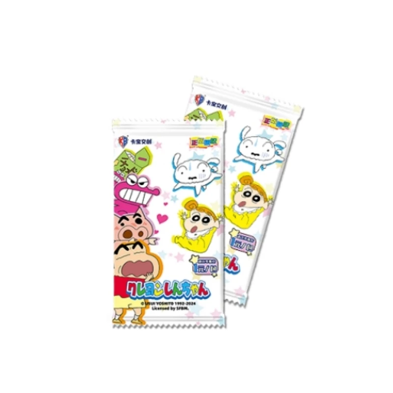 Personagens de Anime Clássicos Crayon Shin-Chan Cartão de Coleção, Caixa Original, Tempo de Diversão V1, Presentes Infantis, Novo em 1 Conjunto, 108 Unidades