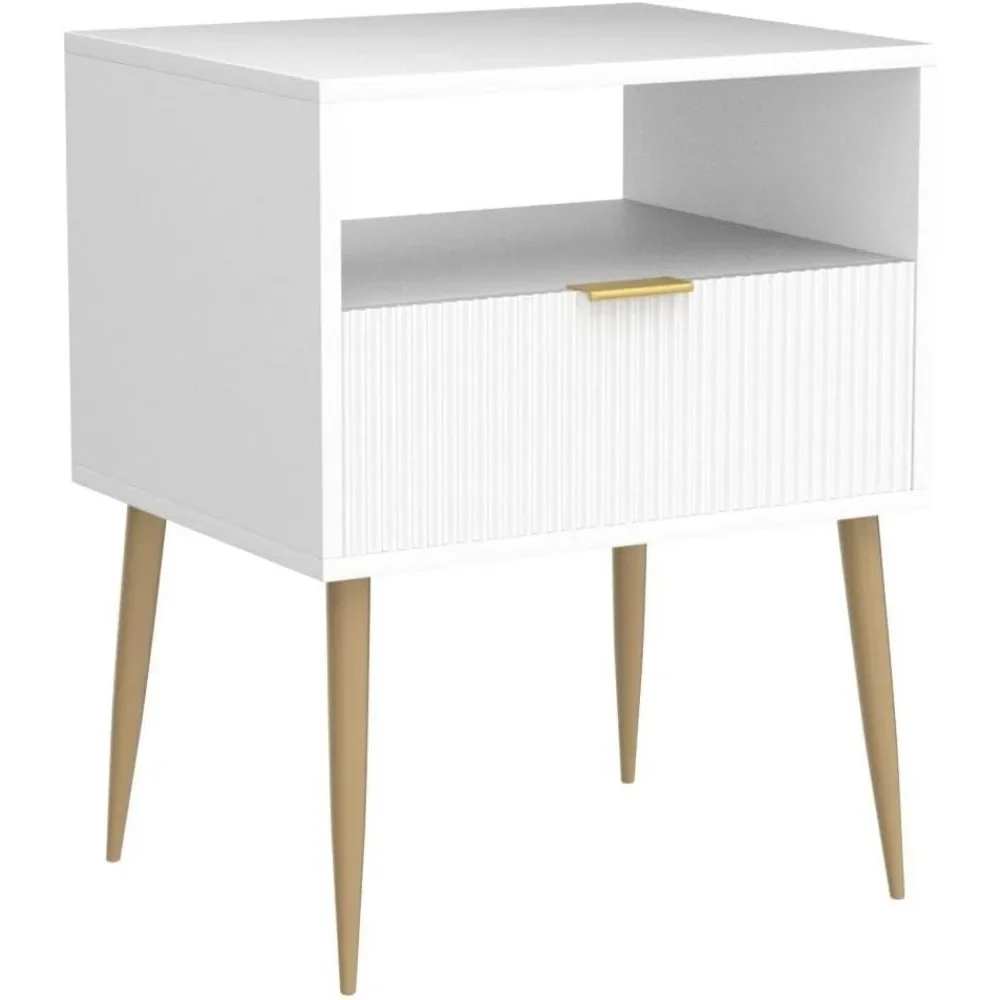 Bedside Table with Storage Space, 16 Inches Long X 20 Inches Wide X 24 Inches High, Wooden Frame, Bedside Storage Cabinet