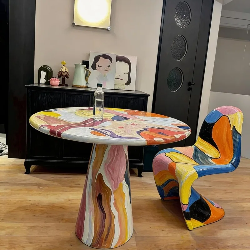 Painted S-shaped FRP dining chair Nordic Internet celebrity office back chair negotiation desk designer