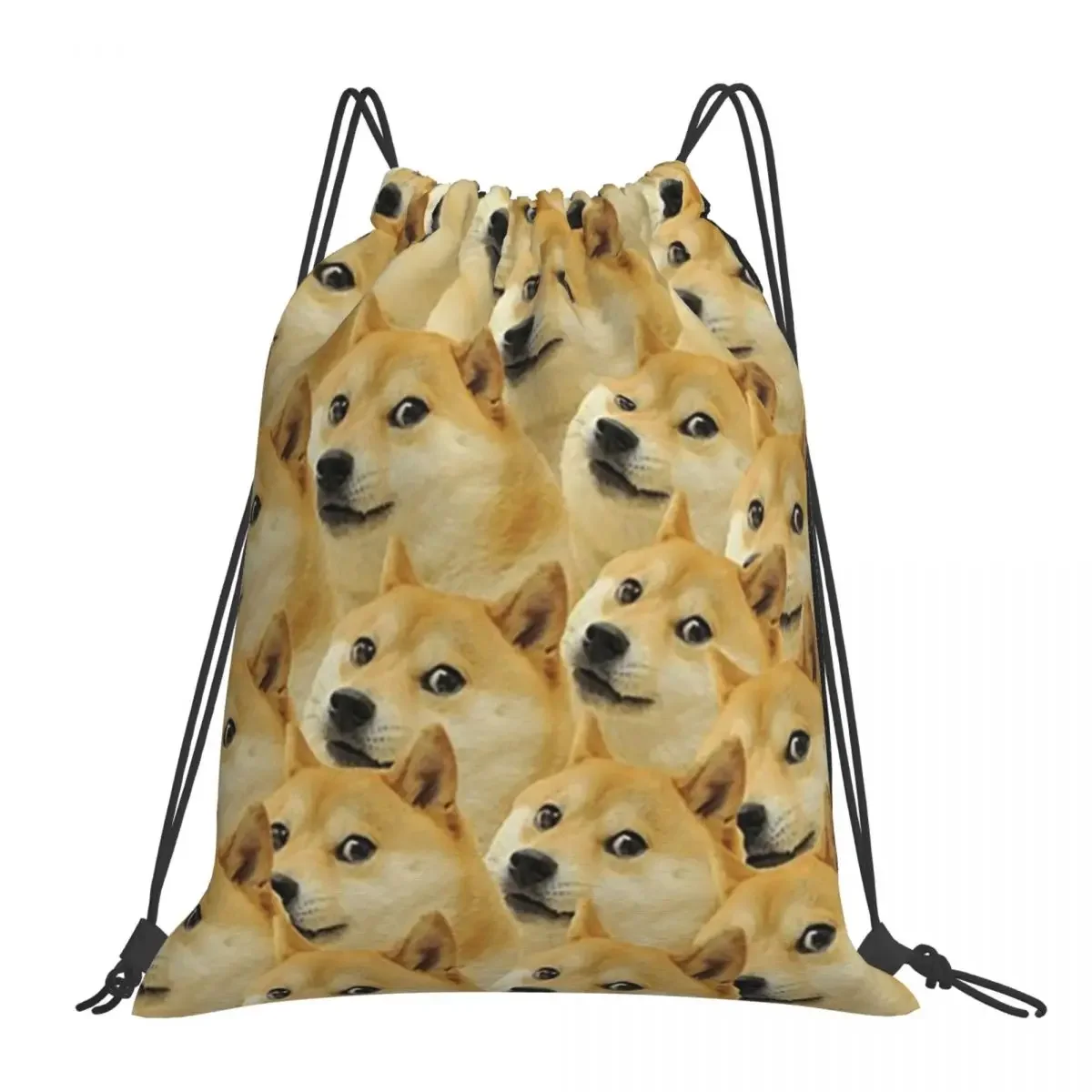 

Doge Backpacks Fashion Portable Drawstring Bags Drawstring Bundle Pocket Sports Bag BookBag For Man Woman School