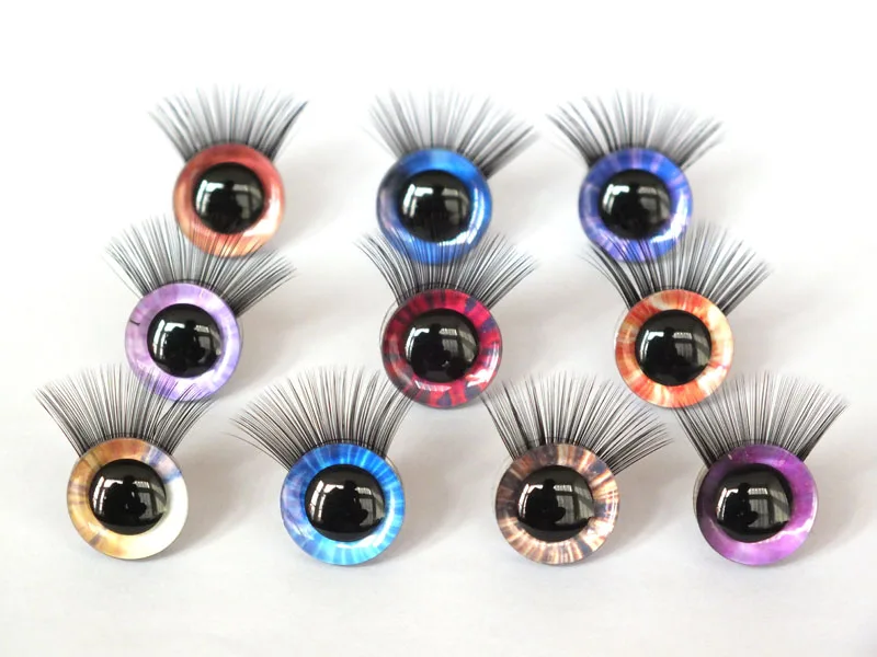 20pcs--New Eyel option12mm/14mm/16mm/18mm/20mm/25mm/30mm 3D CLEAR glitter safety toy eyes &glitter & washer--long stem eyes