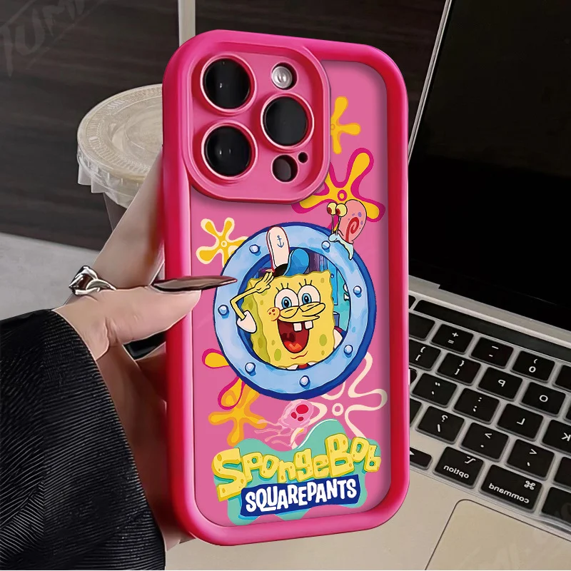 Anime Window SpongeBobs Case for Xiaomi Redmi Note 13 12 11 Pro Plus 12S 11S 10S 10 9 9S 8 12C 13C Soft Silicone Phone Back Capa