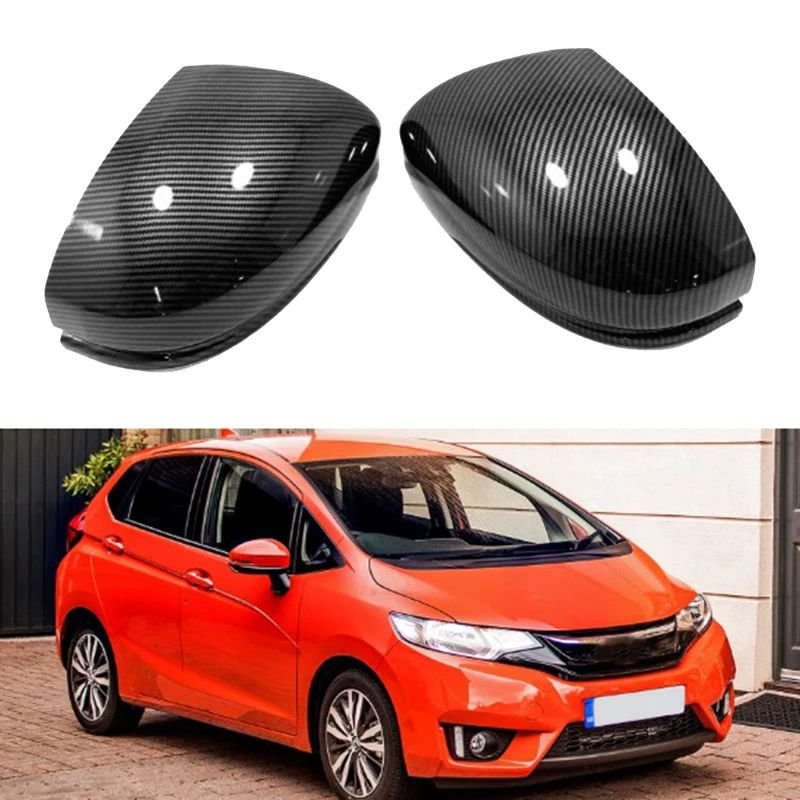 Kohle faser abs Rückspiegel Seitens piegel Streifen Abdeckung für Honda Jazz Fit GK5