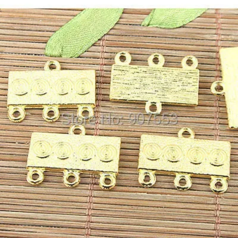 

20pcs 23*18mm Gold-tone Circle Dots Bar Charms Connector Findings h0290 Jewelry Making Supplies