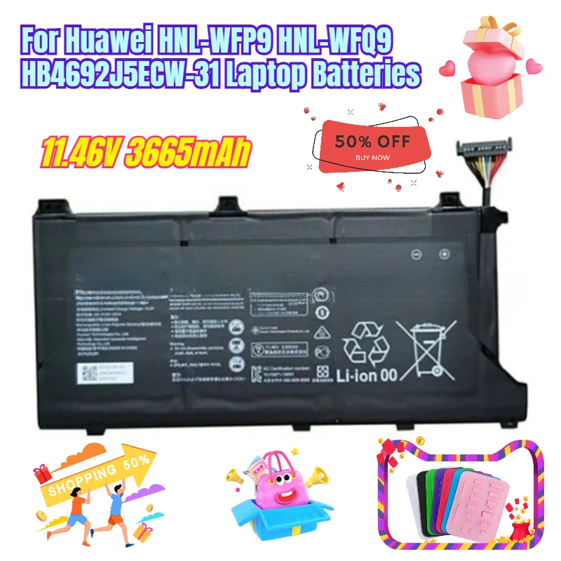 

11.46V 3665mAh for Huawei HNL-WFP9 HNL-WFQ9 HB4692J5ECW-31 Laptop Batteries