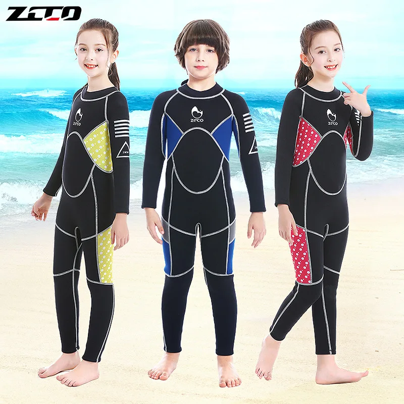 

3MM Kids Water Sports Neoprene Spearfishing Keep Warm Surfing Kayaking Swim Diving Suit Children Full Body Drifting WetSuit