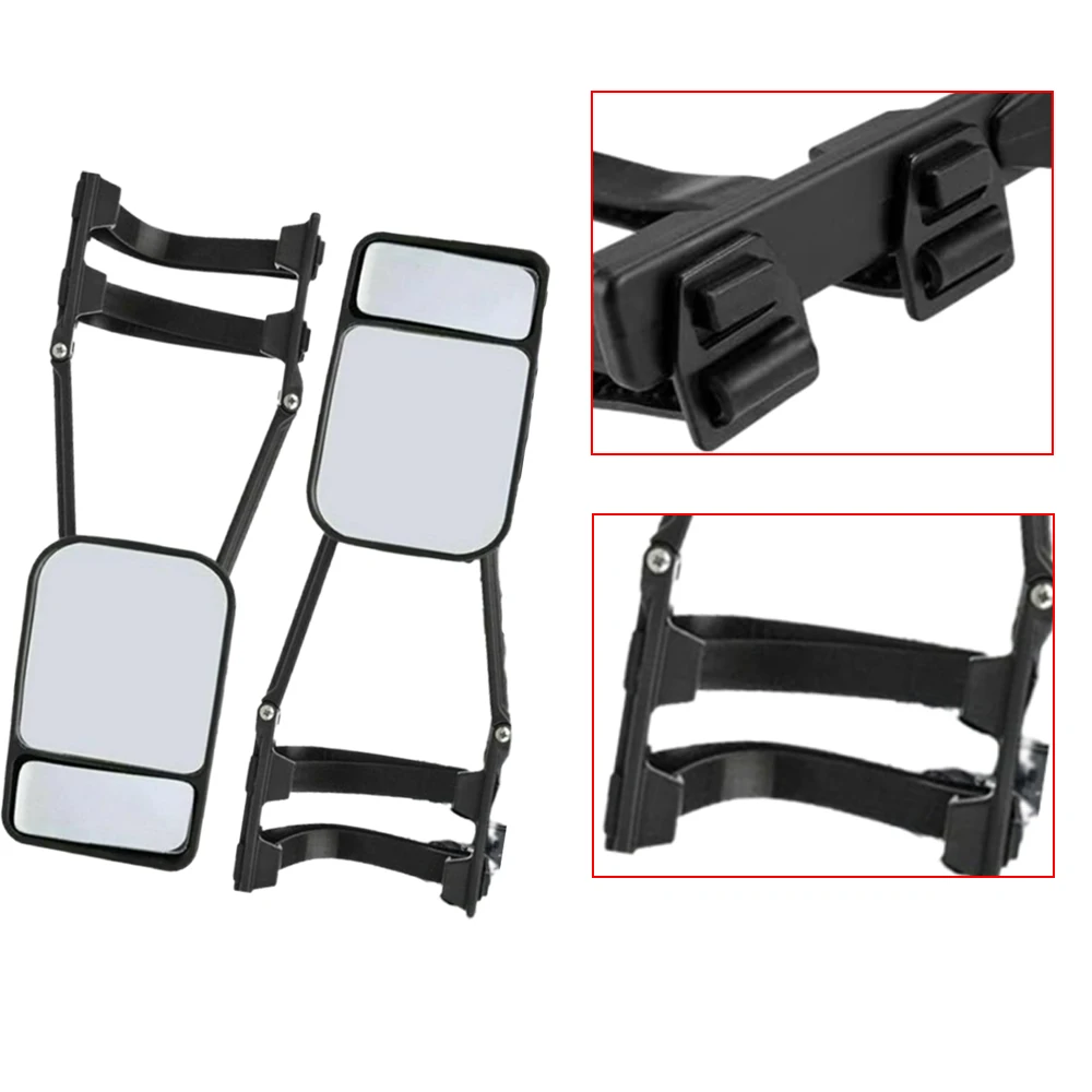 1/2PCS Universal Caravan Trailer Car Towing Mirror Adjustable Tow Mirror Extension Strap Rear View Side Spot Blind Convex Truck