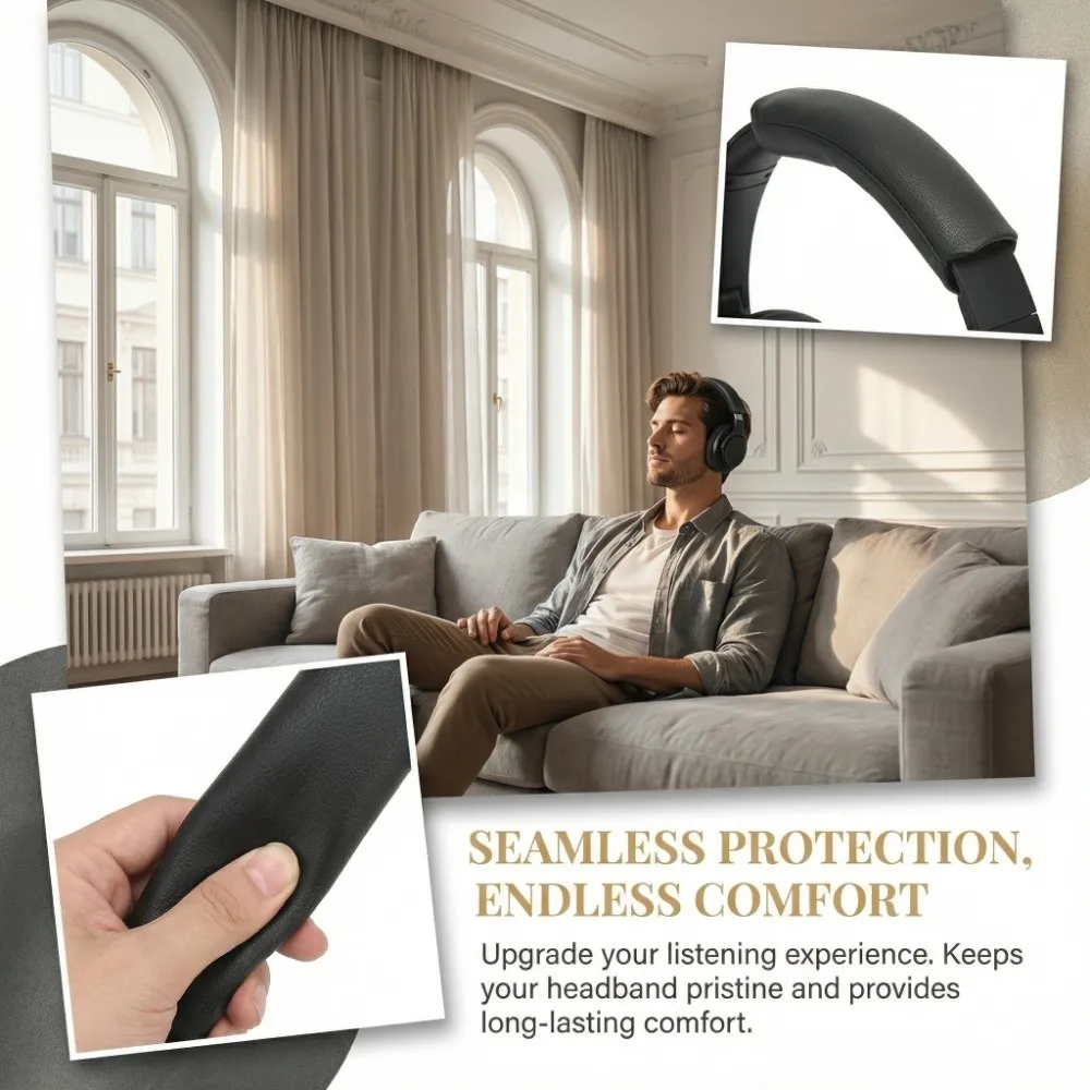 Sponge + Artificial Leather Headphone Head Beam Cushion Black Earphone Accessories Headband Pad for AKG Y50BT Accessories