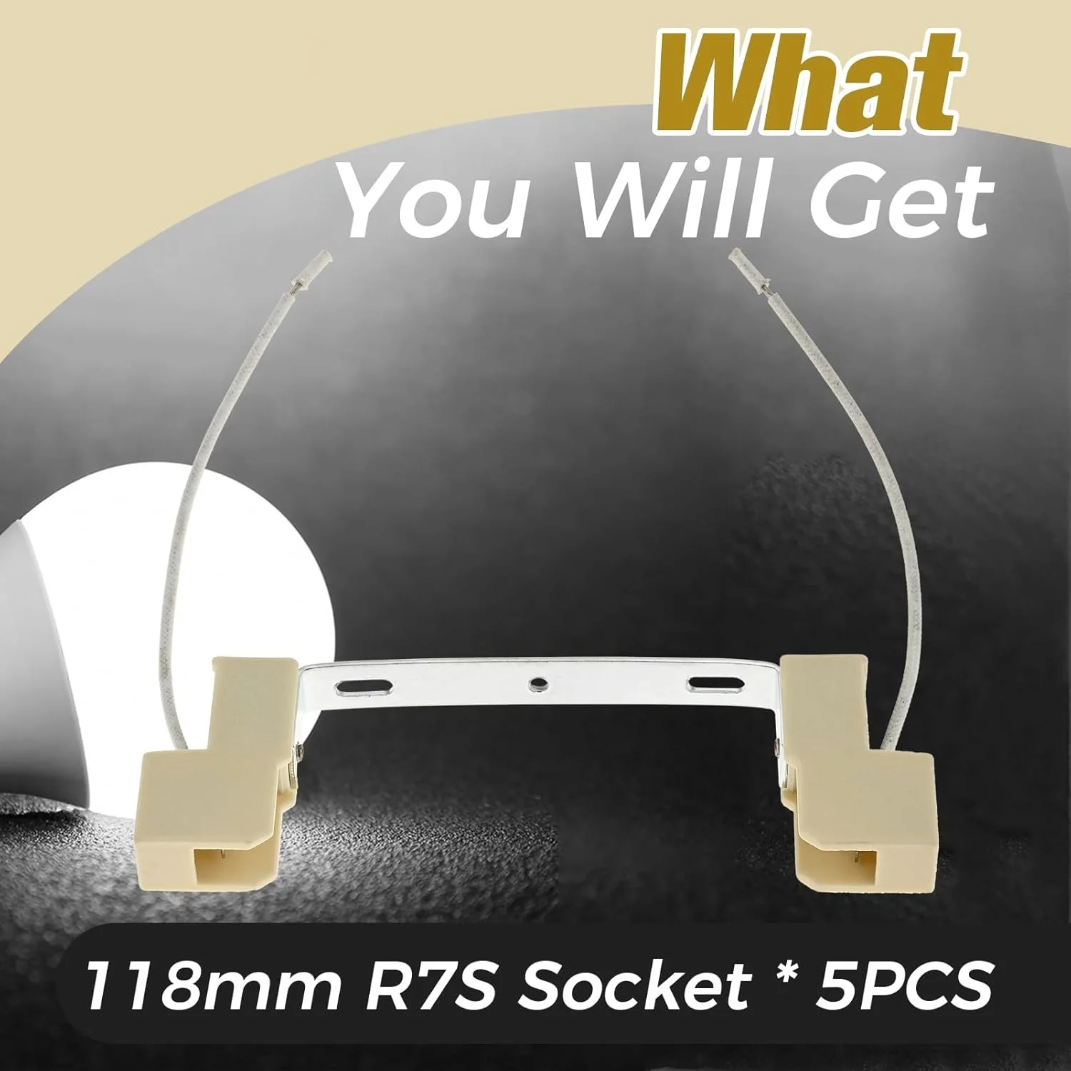 5Pcs 118MM R7s Lamp Bulb Holder Socket Double Ended Ceramic Light Bulb Base Holder Halogen Flood Linear Lamp Converter Connector