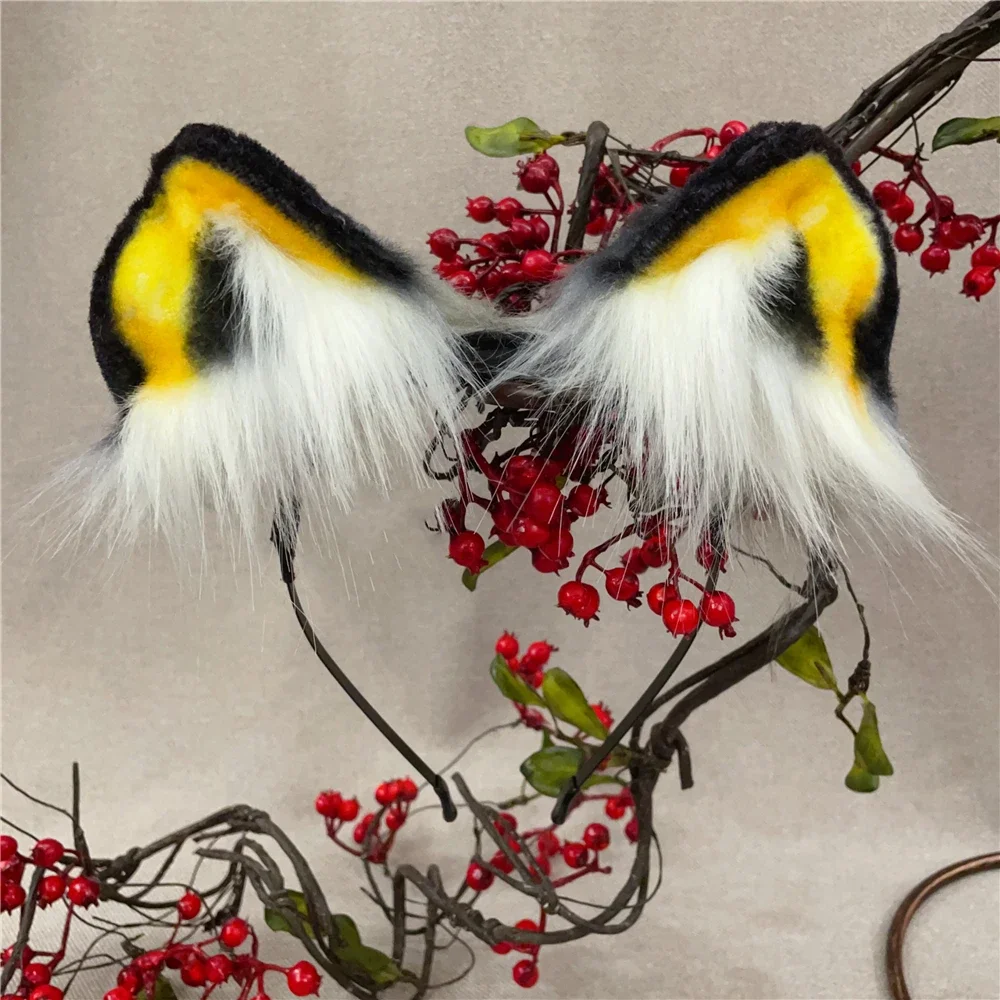 Aangepaste handgemaakte Halloween Machairodus Tijgeroren Hairhoop Hoofddeksels Staart Lolita Kostuum Accessoires Kerst Halloween