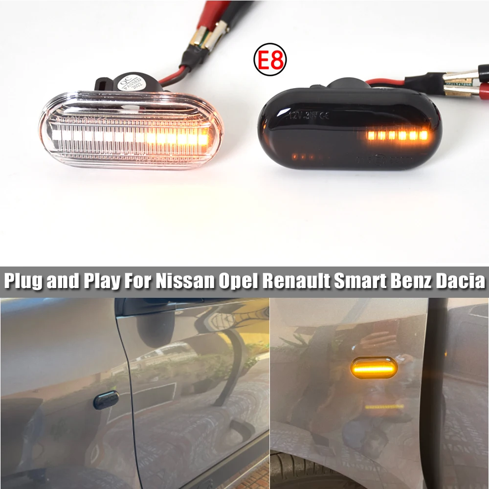 Flashing Lamp Dynamic Blinker LED Turn Signal Side Marker Light For Nissan INTERSTAR PRIMASTAR Opel MOVANO VIVARO Dacia Duster