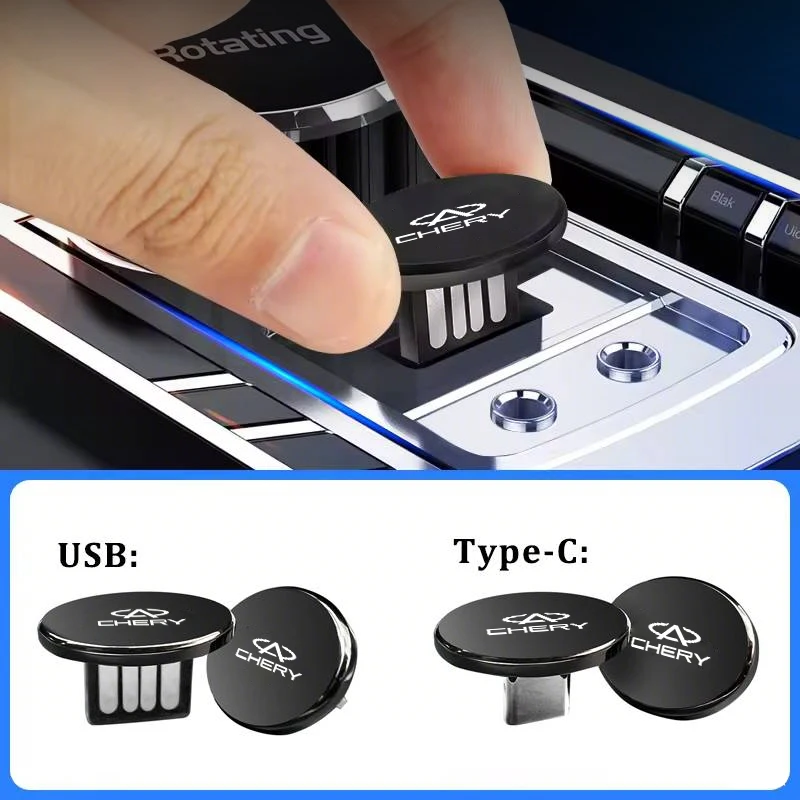 Car USB Type-C Flash Drive Mini Memory Stick Music Device Accessories For Chery Fulwin QQ Tiggo 3 5 T11 A1 A3 A5 Amulet M11 East
