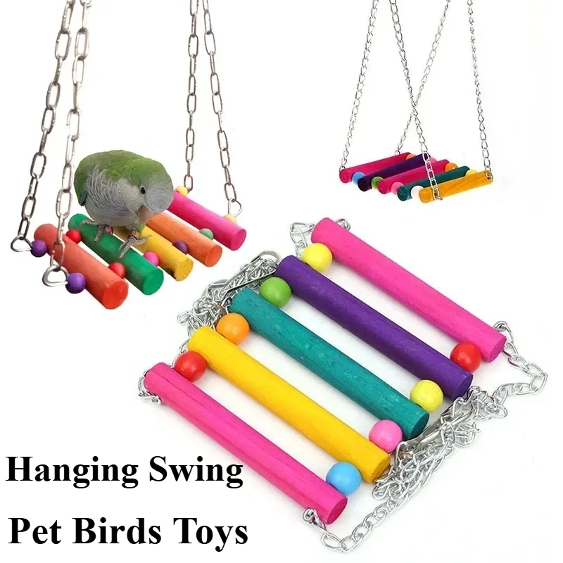 Hamaca colgante colorida, columpio, juguetes para pájaros de compañía, perfecto para loros, periquitos y cacatúas, suministros para mascotas, 1/2 Uds.