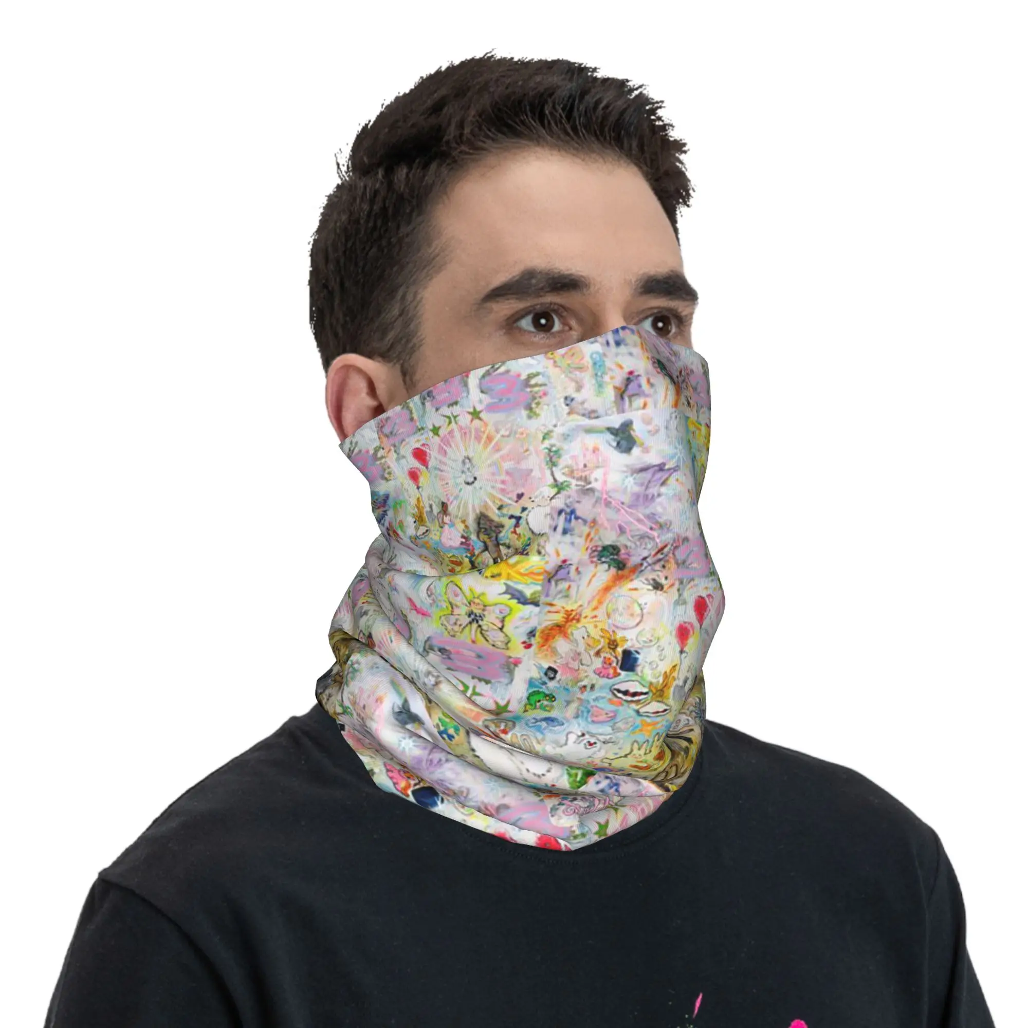 333 Bladee Album Cover Bandana Neck Gaiter Printed Wrap Scarf Headband Riding Unisex Adult Winter