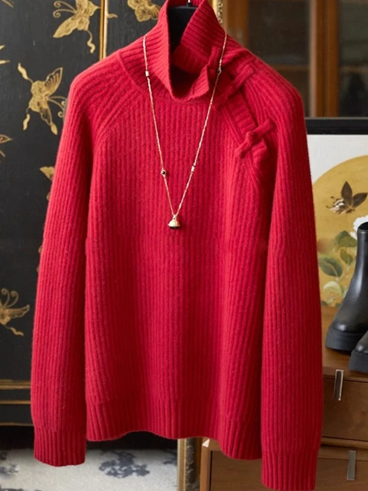 

Новый китайский шерстяной вязаный свитер, осенне-зимний модный утягивающий топ, удобный длинный свек-топ с дизайном на пуговицах