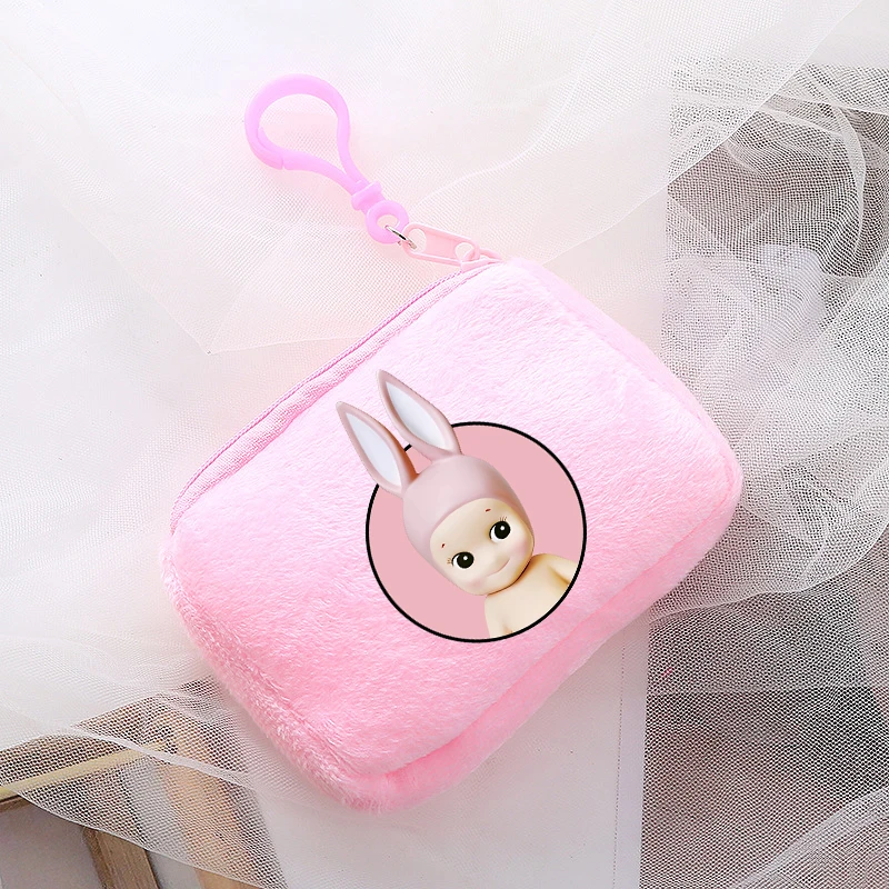 Sonnies Angels Children Mini Plush Coin Purse Student School Pink Storage Bag Key Case Handbag New Cartoon Anime Kids Cute Gifts