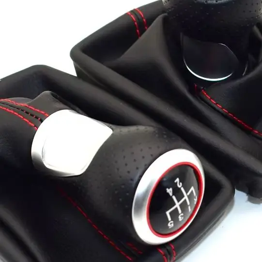 5 6 Speed Shifter Konb Car Gear Shift Knob With Boot Cover For Audi A4 S4 B8 8K A5 8T Q5 8R S Line 2007 2008 2009 2010 2011-2015