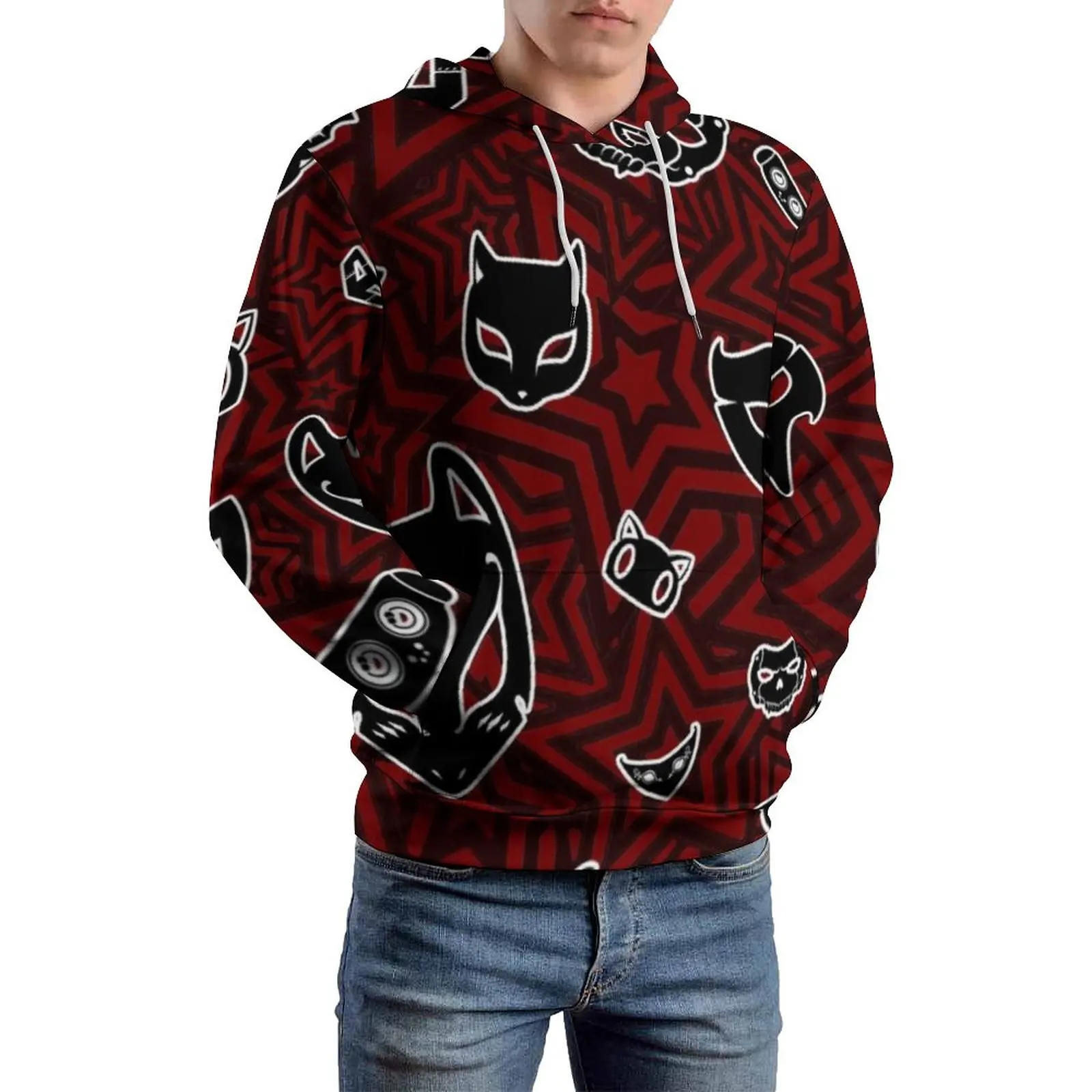 

Persona 5 Phantom Thieves Mask Casual Hoodies Long Sleeve Videogame Morgana Hoodie Autumn Loose Graphic Oversized Sweatshirts