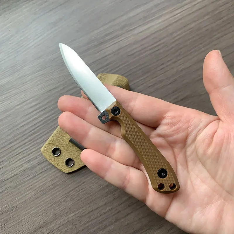 420 Stainless Steel Sharp Small Fixed Blade Knife G10 Handle Comfortable Outdoor Portable Staight Knives With Clip Scabbard