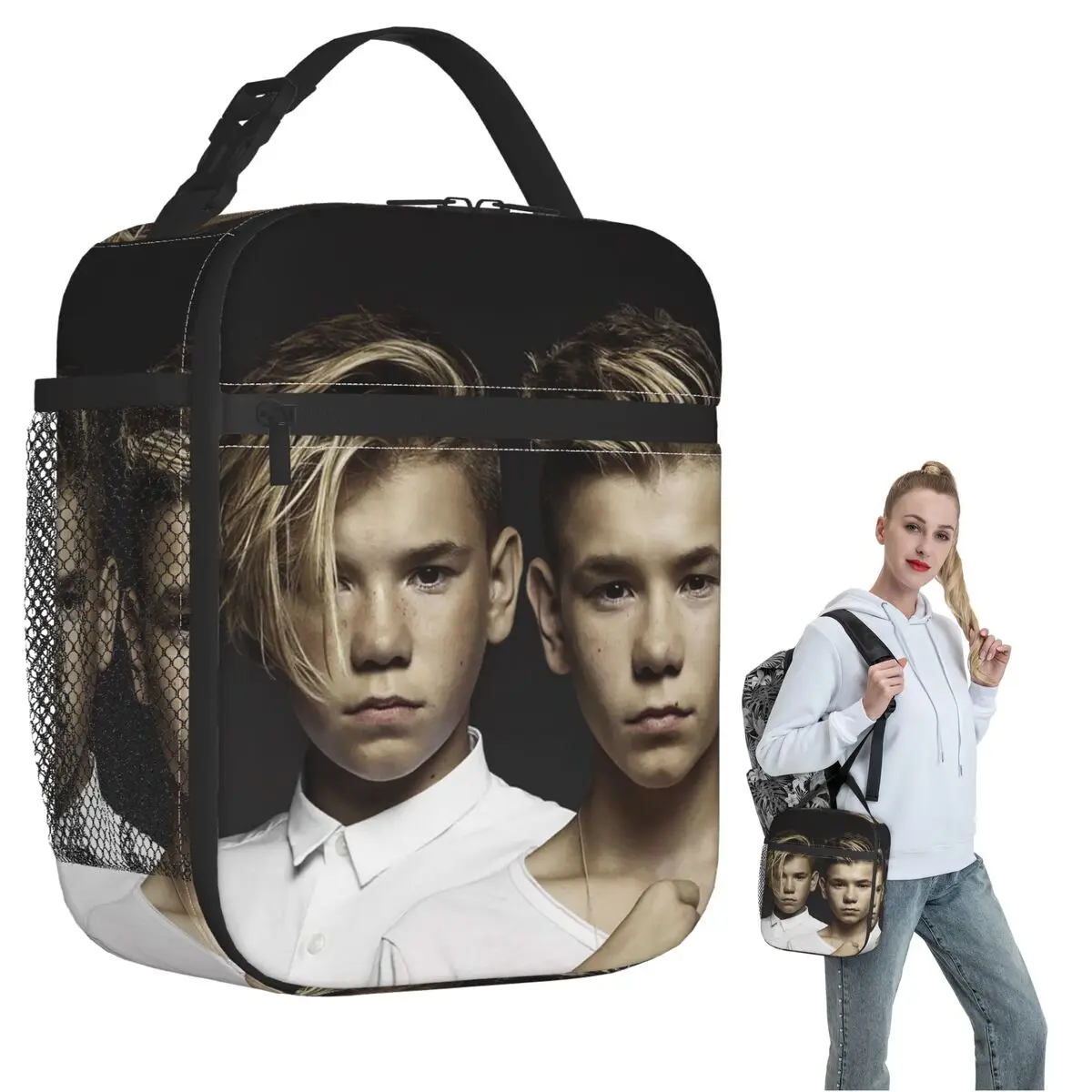 Marcus And Martinus Sweden Norway Eurovision Insulated Lunch Bag for Women Kids Portable Food Boxes Thermal Lunch Box Tote