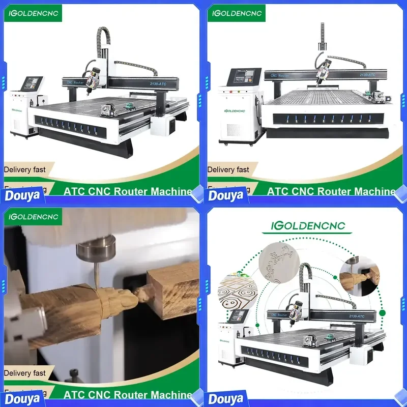 5 Axis CNC Wood Router Machine for MDF Plywood Solid Wood Furniture Cabinet Processing Automatic Tool Change System