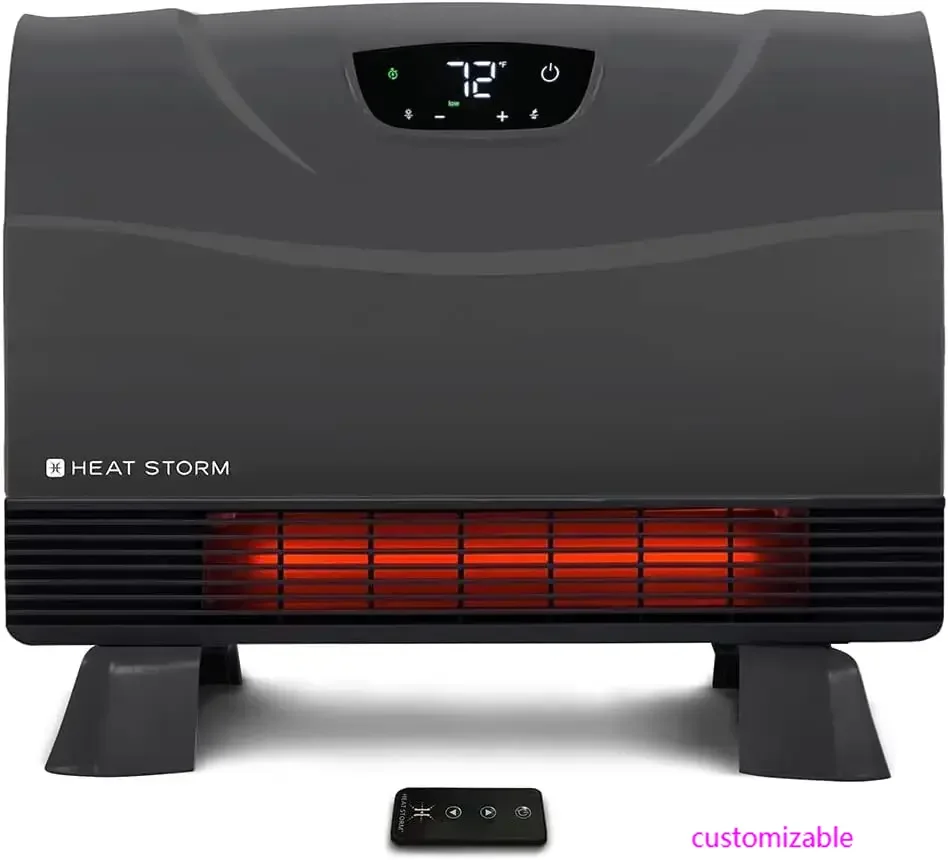

Heat Storm Phoenix HS-1500-PHX, Infrared Space Heater with Attachable Feet, Remote Control, Gray Floor or Wall