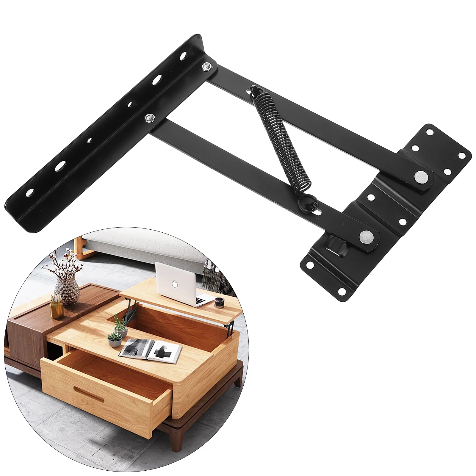 Coffee Table Lifter up Hinge Safe Hardware Furniture Lifting Rack Anti-rust Hydraulic Tops Frame Iron Heavy Duty Spring Hinges