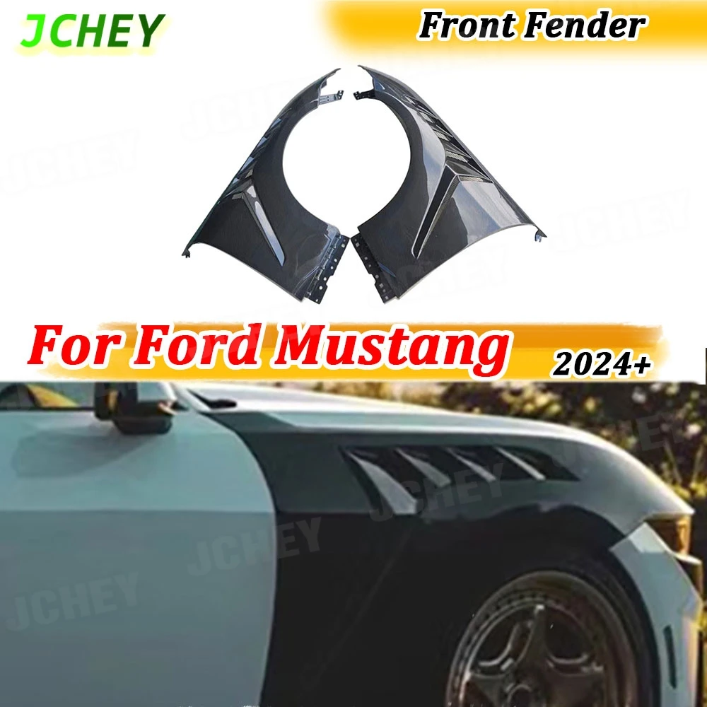 

Накладки на передний бампер JCHEY (воздухозаборники) для Ford Mustang 2024+ из сухого карбона, сплиттеры-канарды на передние крылья, комплекты обвесов из FRP