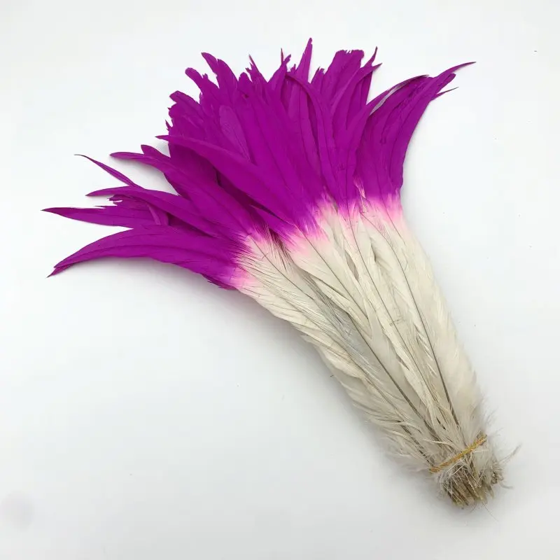 50 Uds plumas de cola de gallo de colores dobles 35-40CM para ropa DIY joyería fiesta carnaval accesorios de plumas de cola de baile