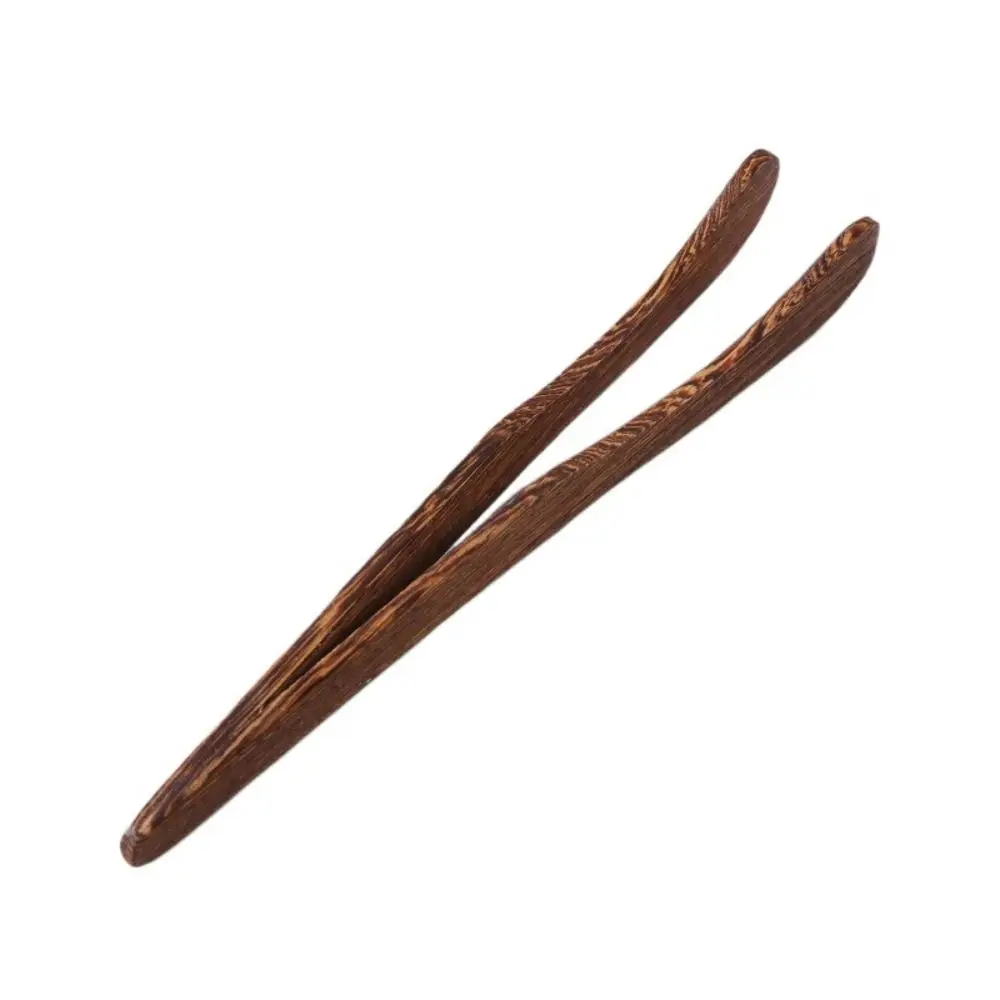 

1PC Wood Bamboo Reusable Non-slip Anti-scalding Salad Tongs Food Clip Bread Tongs Tea Clip